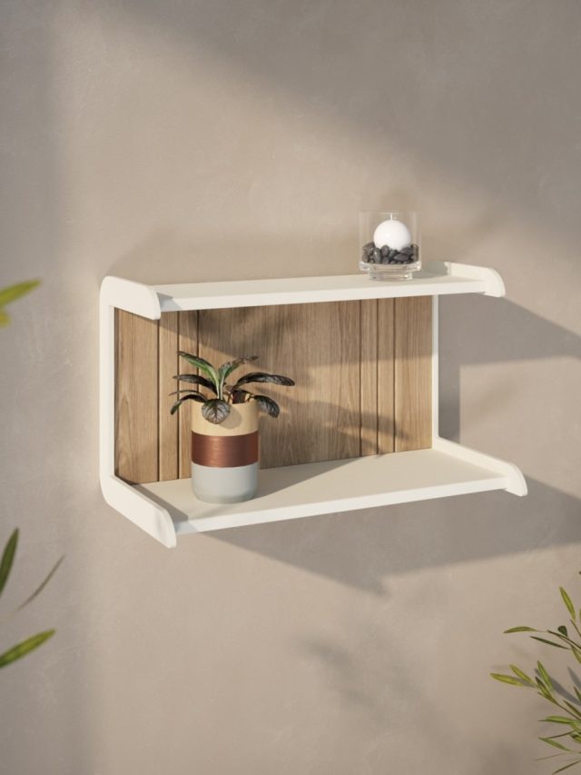 Python Shelves Python Oak – Modern Wood and Metal Wall Shelf