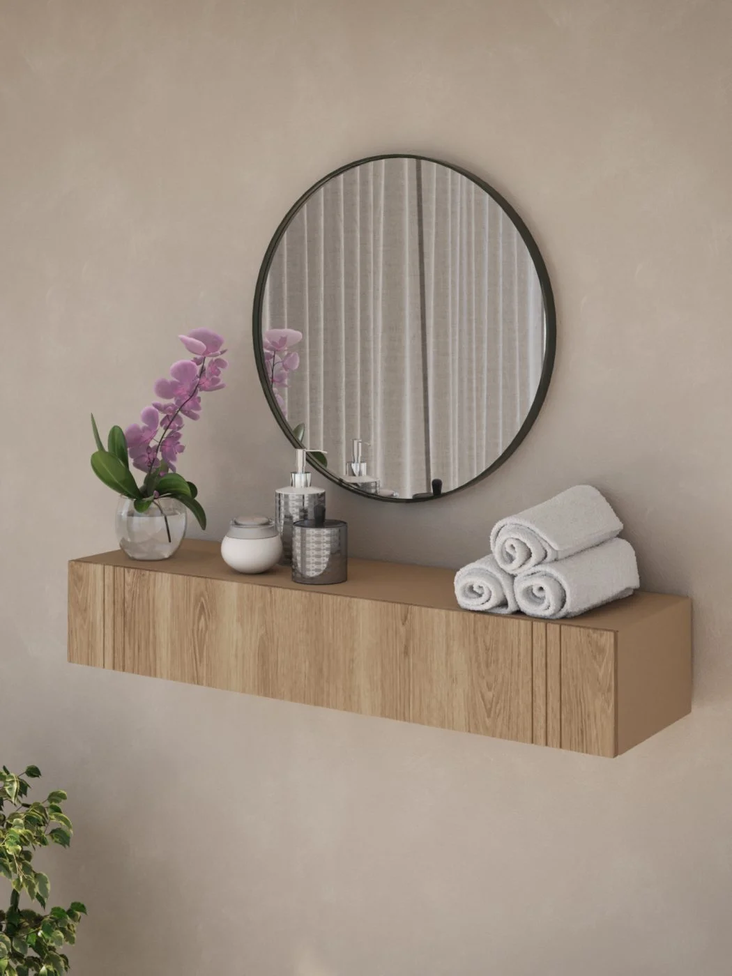 Wall cabinet with flap door – modern wall storage cabinet in powder-coated steel