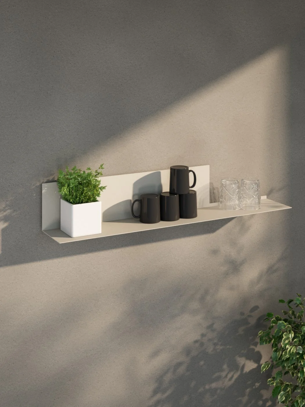 Edgey Shelf 105 cm – modern floating shelf in powder-coated steel