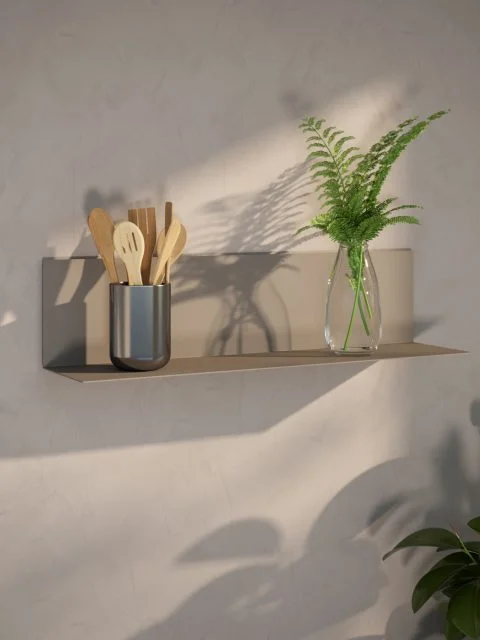 Edgey Shelf 45 – modern floating shelf in powder-coated steel