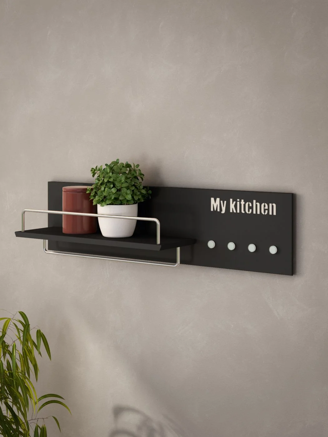 Modern Kitchen Wall Shelf with Magnetic Knife Holder – My Kitchen Large - Image 2