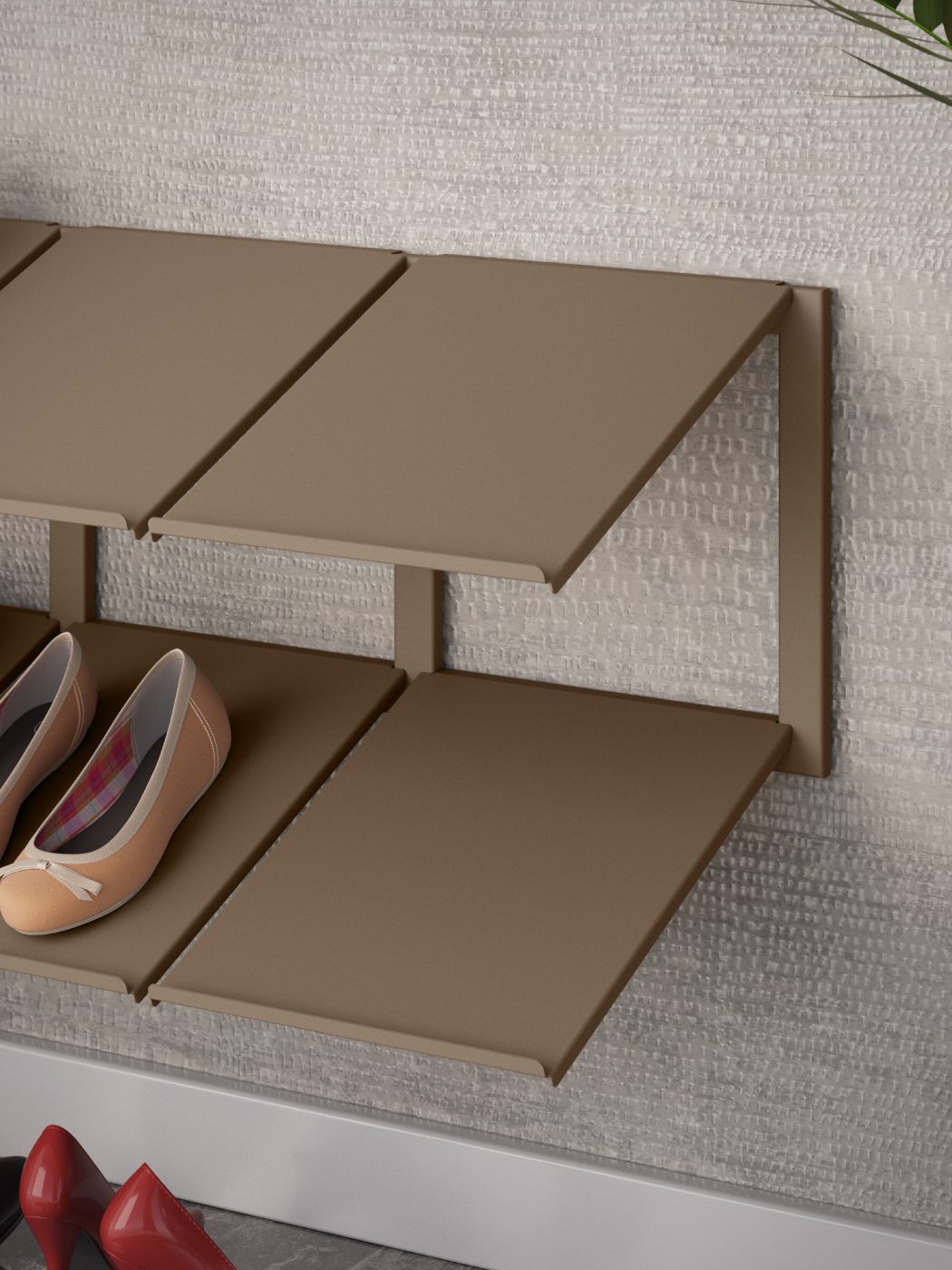 modern hallway ideas, minimalist hallway, modern hallway design, beige shoe rack