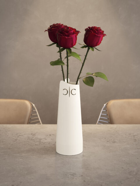 Curve Vase – modern fém váza lágy, áramló formával
